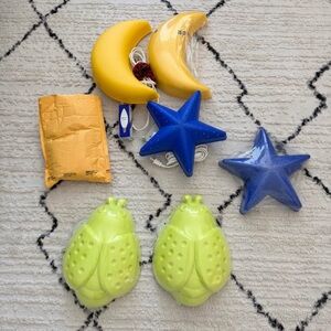 IKEA Yellow Moon and Blue Star Lights with Green Ladybugs